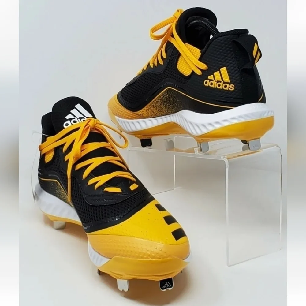 Adidas Icon V Bounce Cleats Baseball Shoes Yellow Black G28251 Men's Sz 14 New